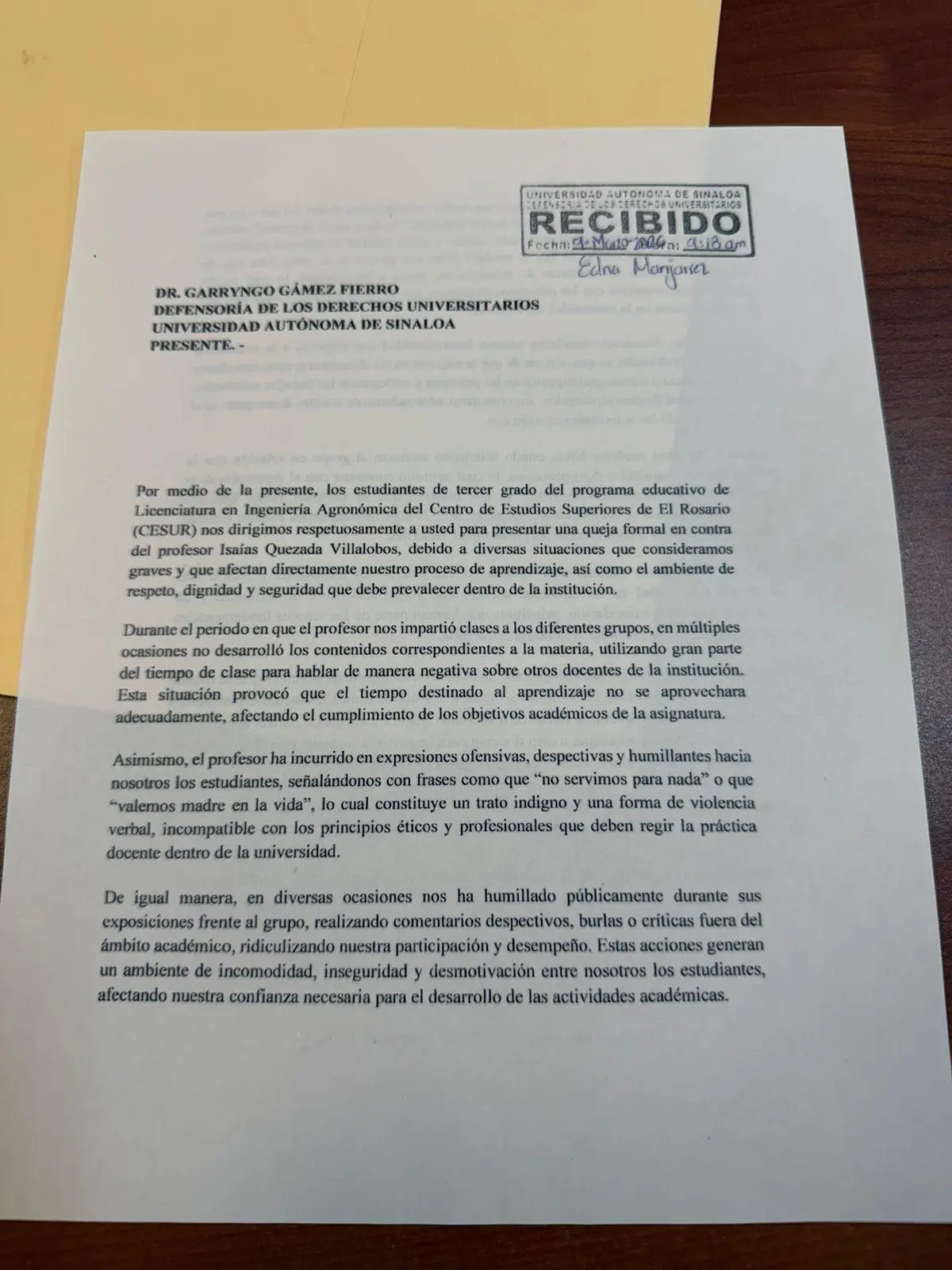 $!Docentes de CESUR denuncian presunto acoso, nepotismo y abuso de autoridad contra directivos