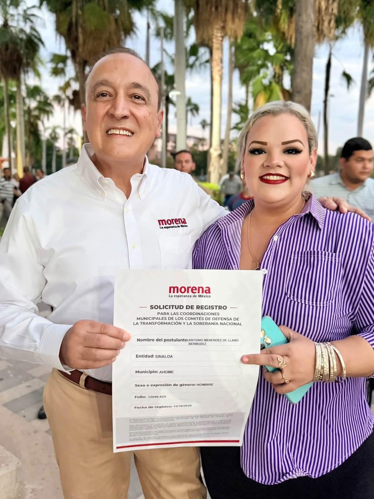 $!Formaliza Antonio Menéndez su registro para encabezar los Comités de la 4T en Ahome
