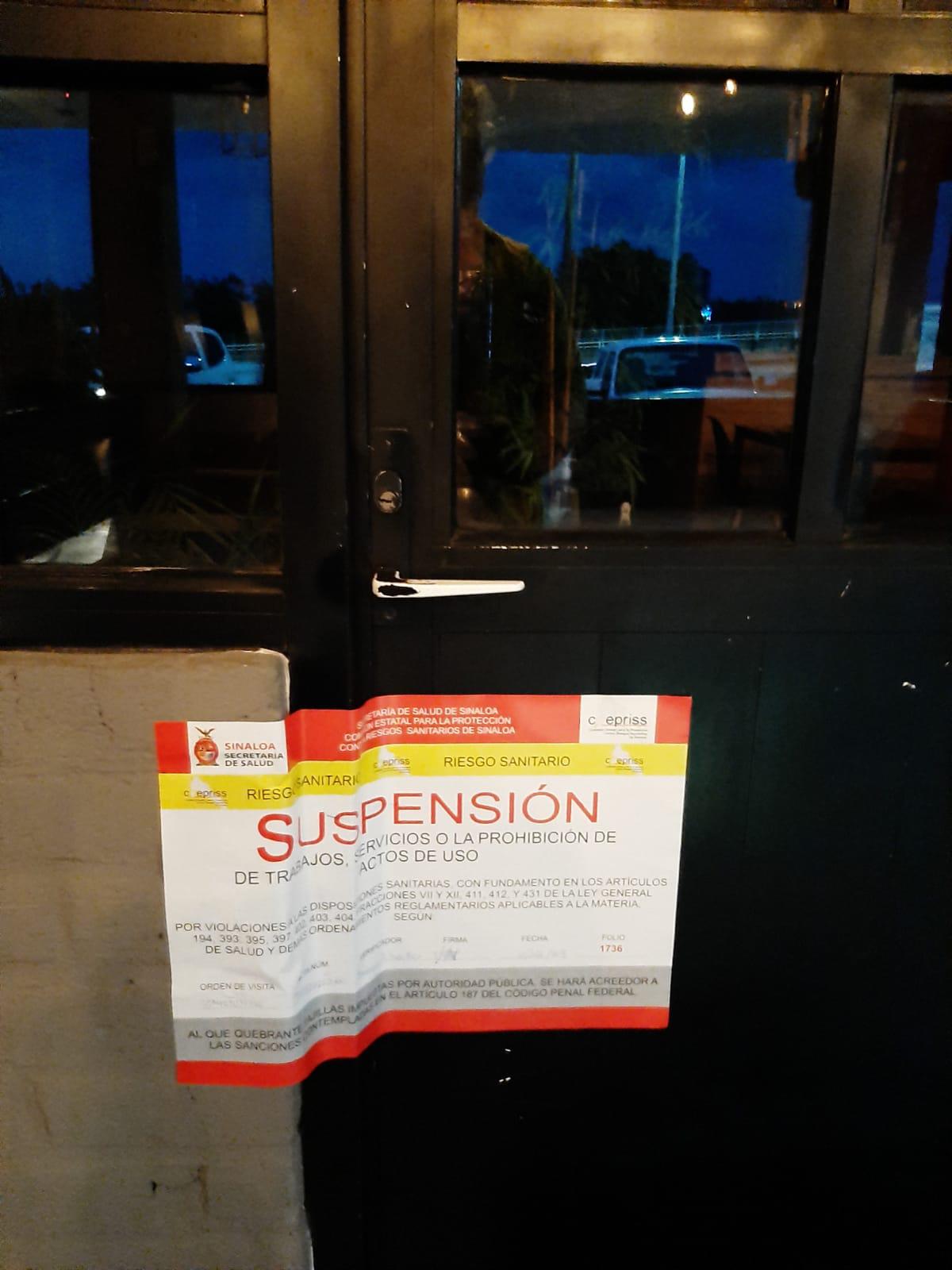 $!En Culiacán suspenden tres cantinas y un restaurante por incumplir los protocolos contra el Covid-19