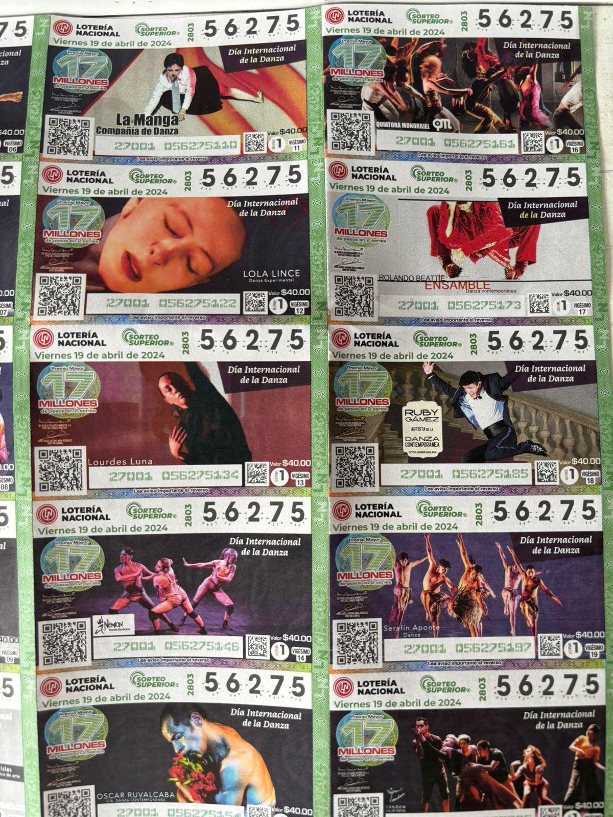 $!Aparece Delfos Danza Contemporánea en los ‘Cachitos’ de la Lotería Nacional