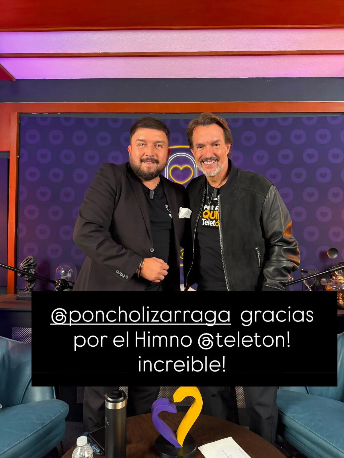 $!Poncho Lizárraga, líder de la Banda El Recodo, y Fernando Landeros, presidente de la Fundación Teletón México y de la Fundación TeletonUSA, comparten el compromiso de impulsar el mensaje de solidaridad del Teletón 2026.