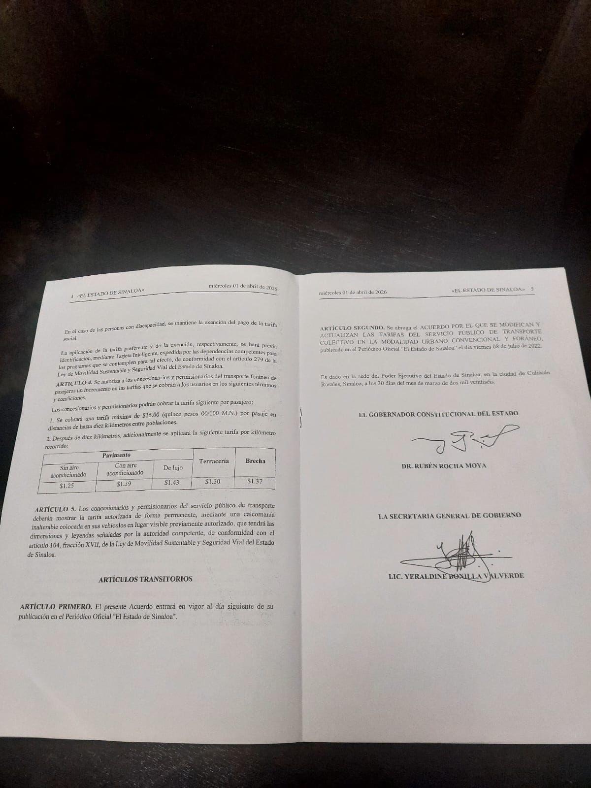 $!Estas serían las nuevas tarifas del transporte público en Sinaloa