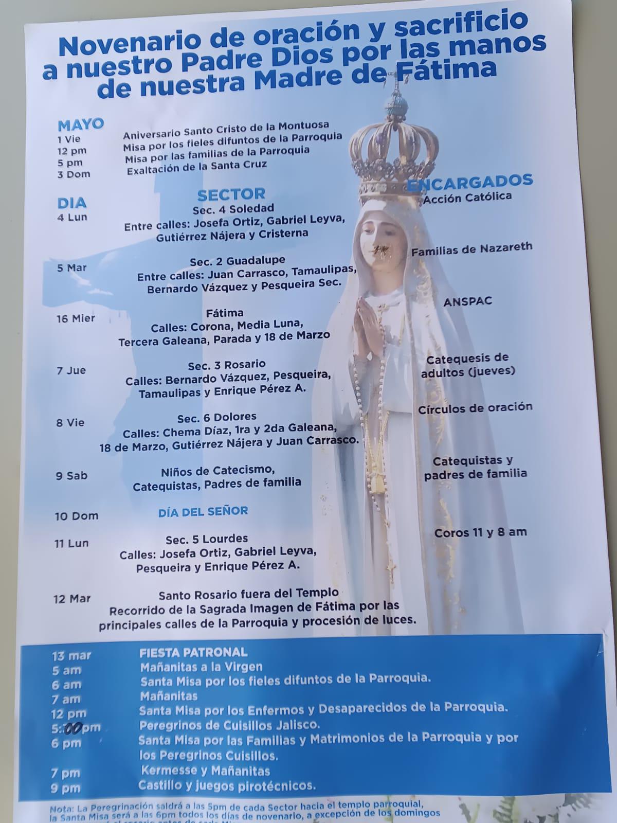 $!Prepara Santuario ‘Santa María de América’ próximos festejos a la Virgen de Fátima