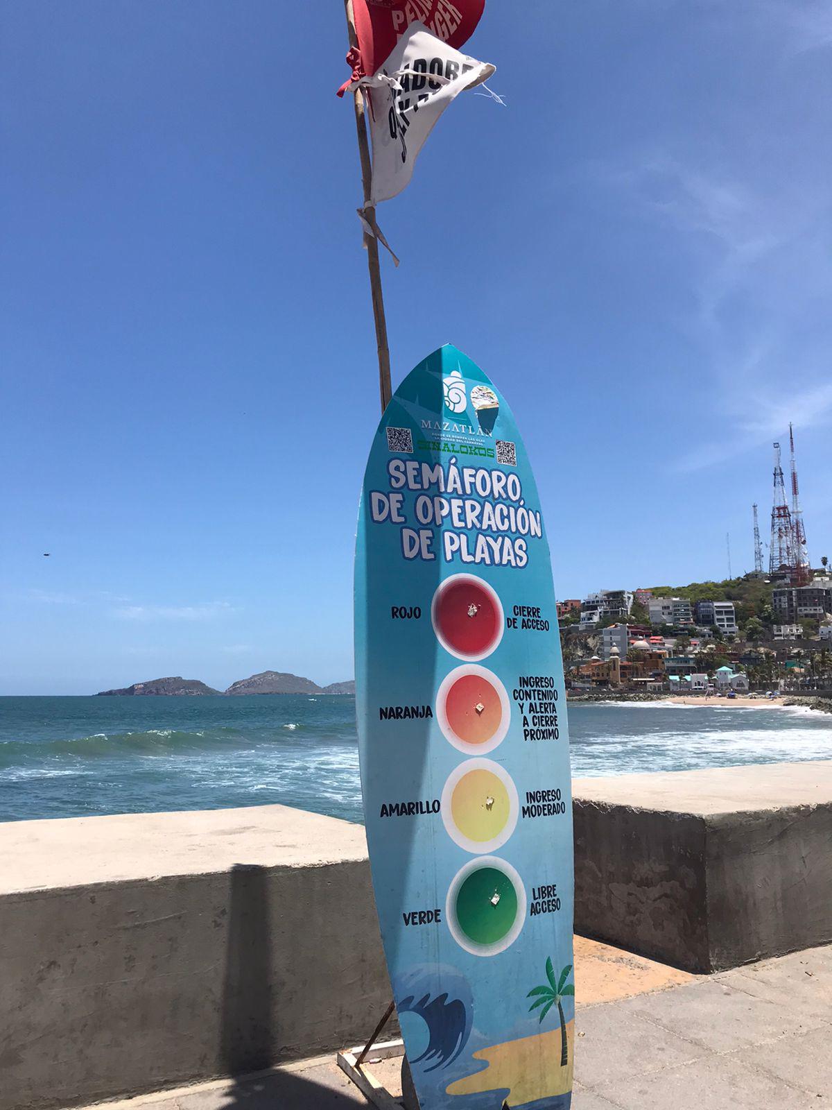 $!Regresa el semáforo que marca la capacidad de las playas de Mazatlán
