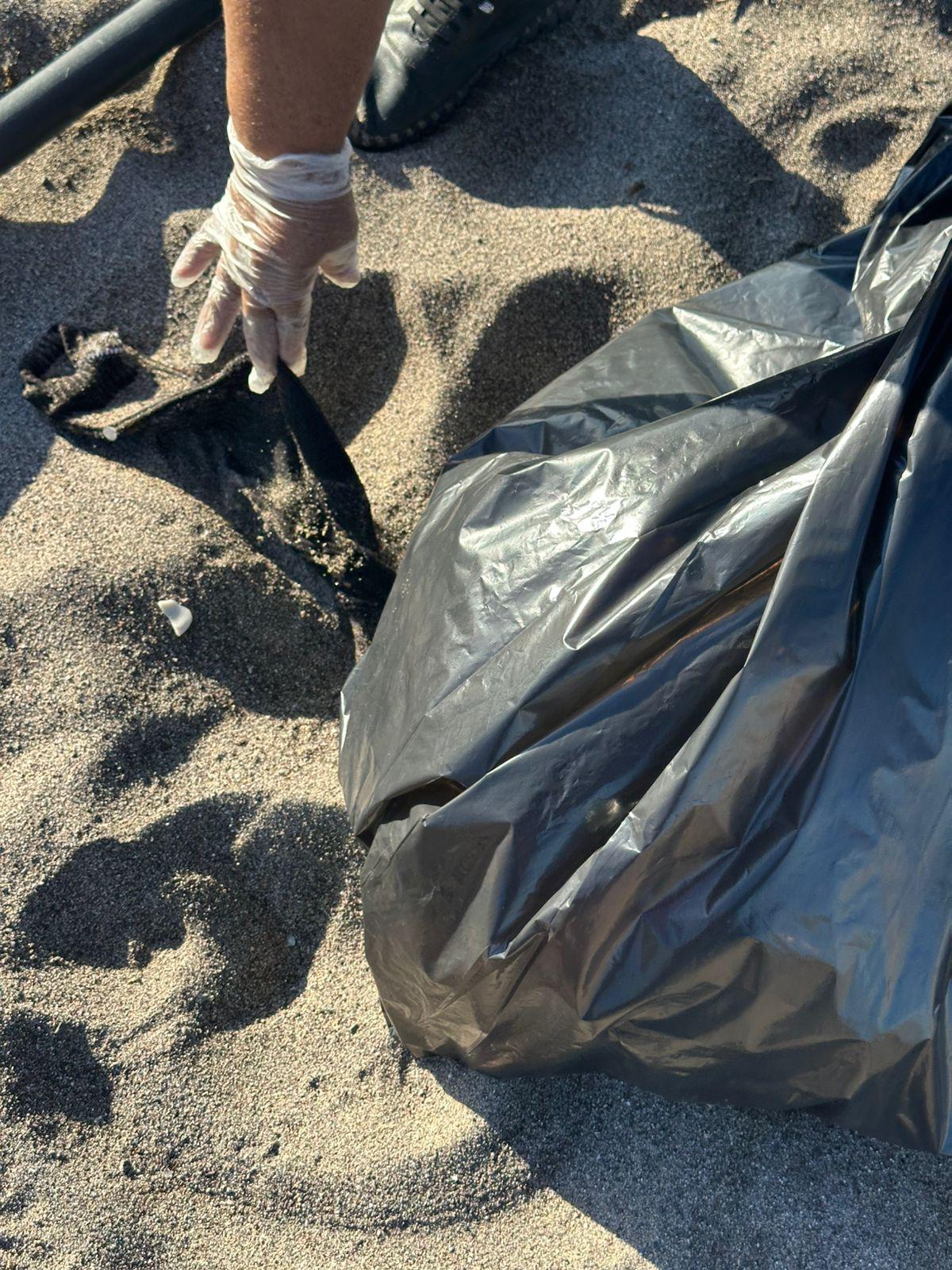 $!Ecología realiza jornada de limpieza en playa en Chametla previo a Semana Santa