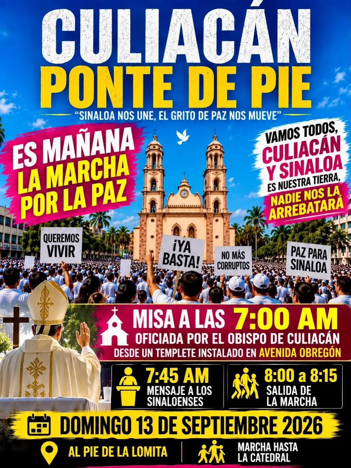 $!Culiacán marchará por la paz este domingo para exigir fin a la crisis de seguridad