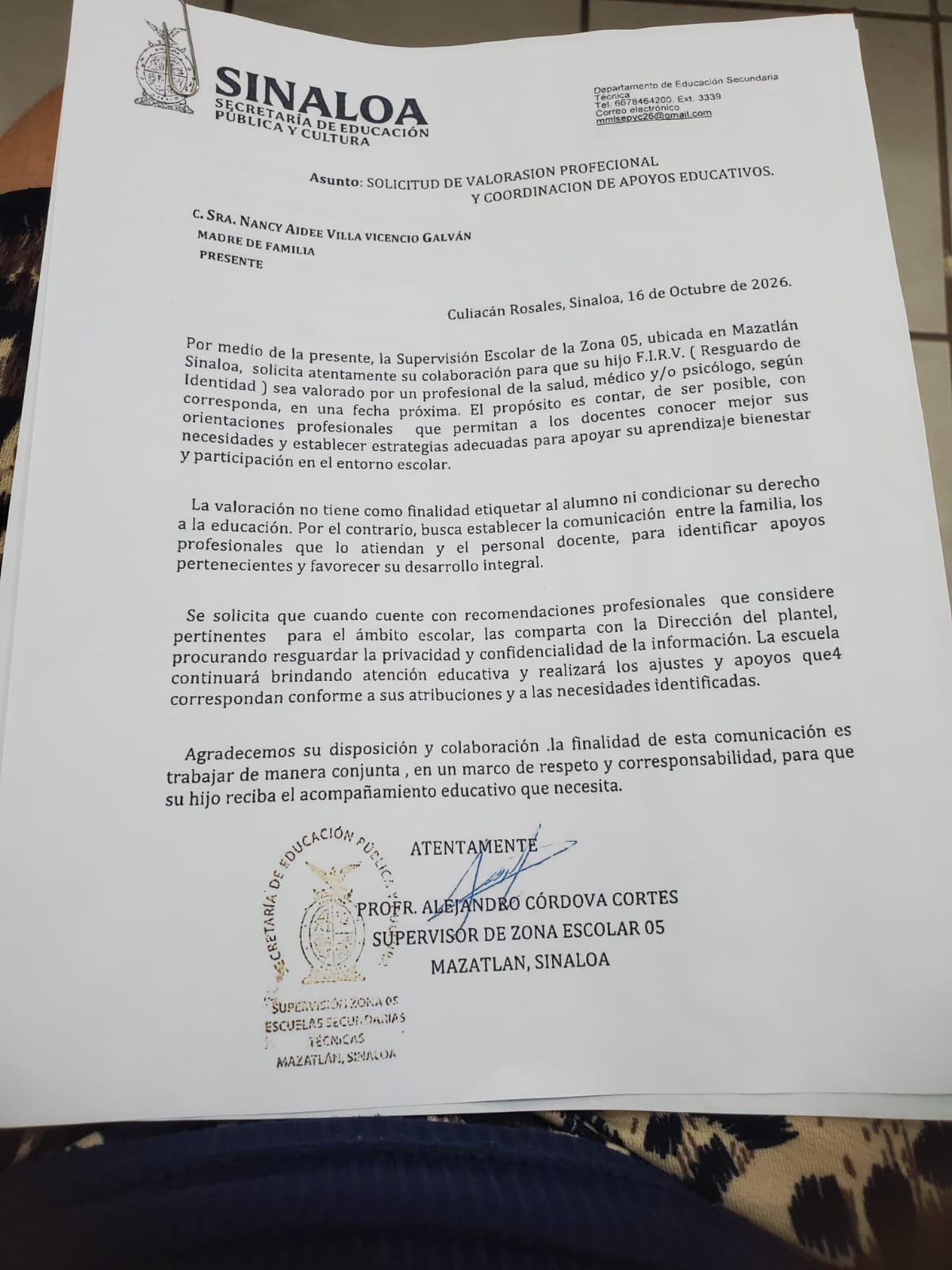 $!Denuncian presunta discriminación en secundaria de Agua Verde, Rosario; dirección niega señalamientos