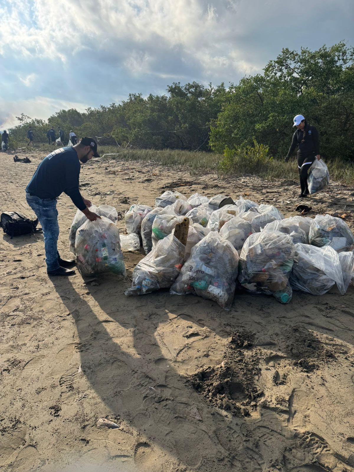 $!MazConCiencia reúne 100 voluntarios y retira 4 toneladas de basura de manglar de Isla de la Piedra