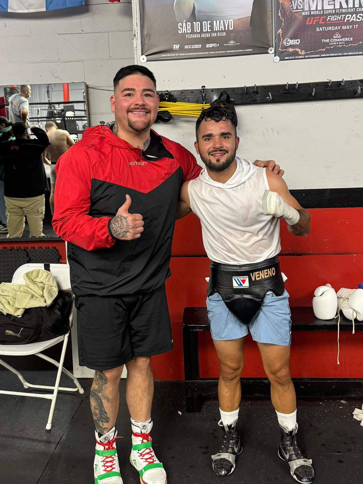 $!Jesús “Veneno” Aréchiga junto al ex campeón mundial Andy Ruiz.