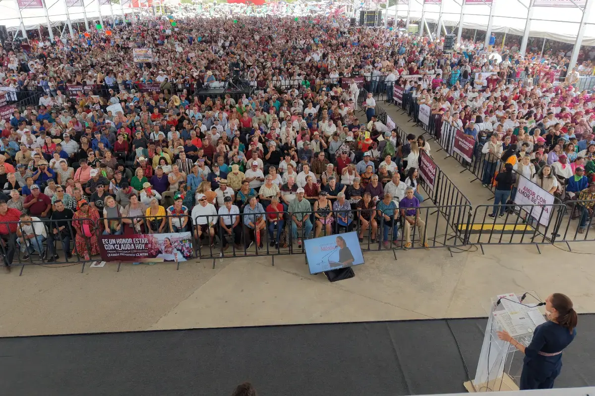 $!‘Nos toca defender la patria’: Sheinbaum hace llamado desde la frontera en Chihuahua