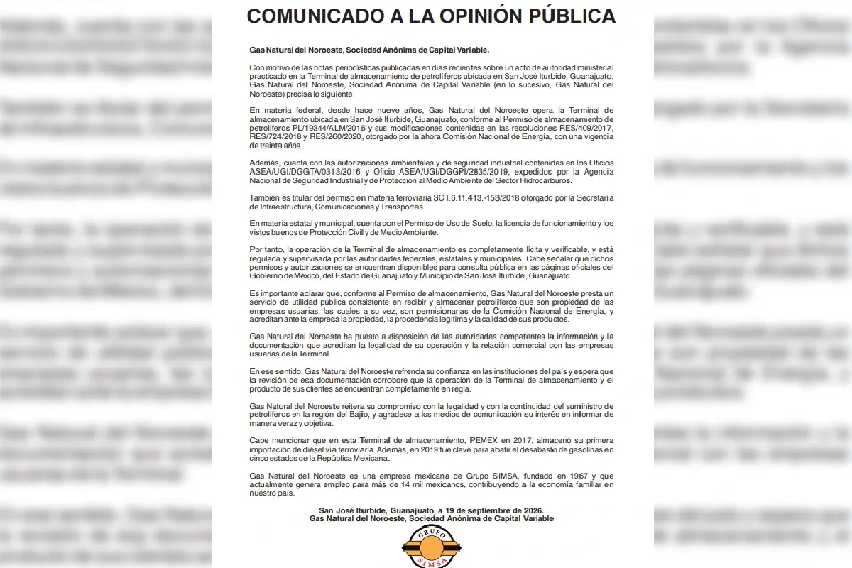 $!Empresas no han acreditado origen lícito de 59 millones de litros de combustible hallado en Guanajuato: FGR