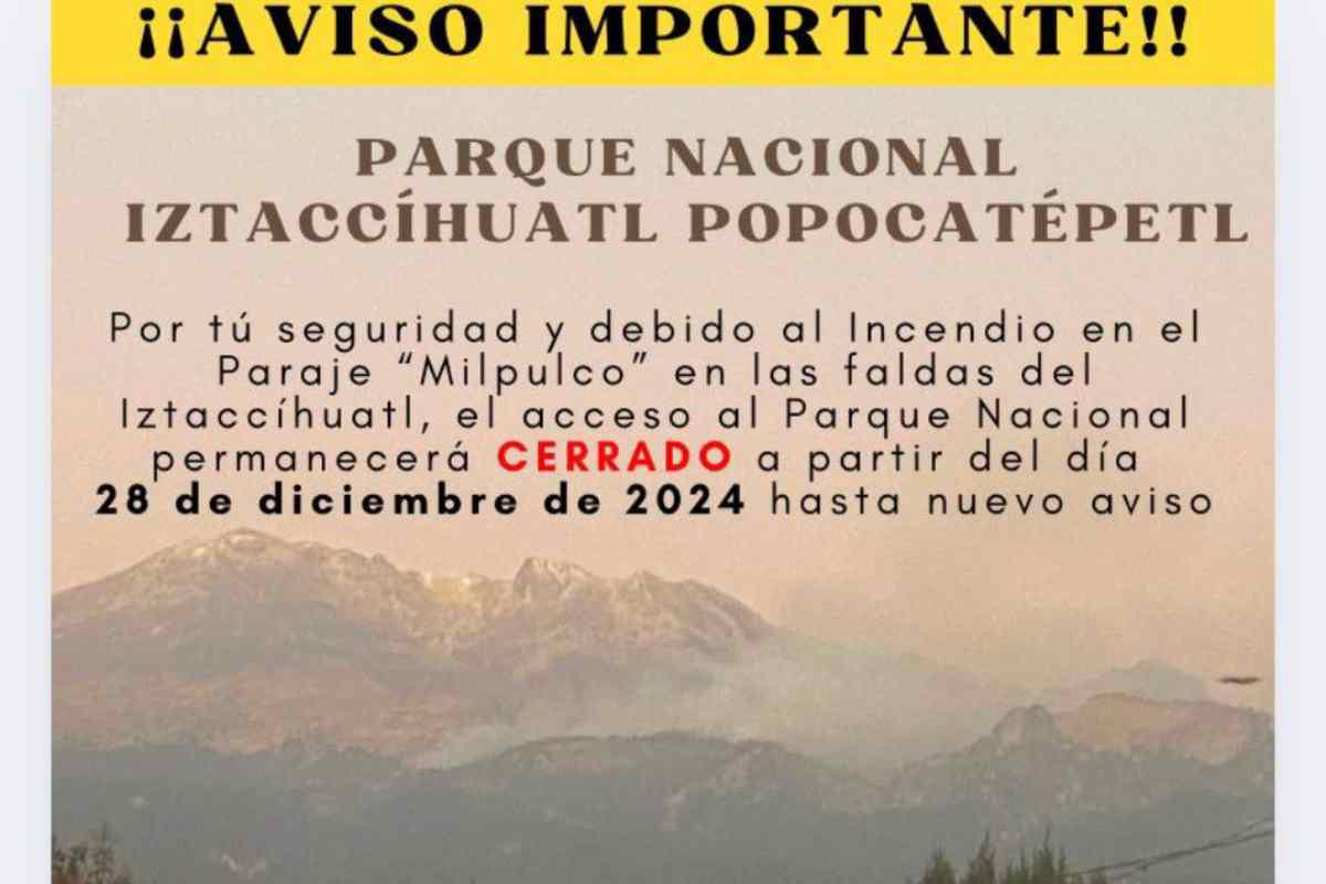 $!Por incendio forestal, cierran parque Izta-Popo hasta nuevo aviso