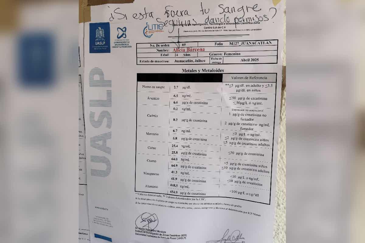 $!Jalisco ignora alerta: vecinos de El Salto y Juanacatlán tienen metales pesados en la sangre y exigen activar Plan de Atención