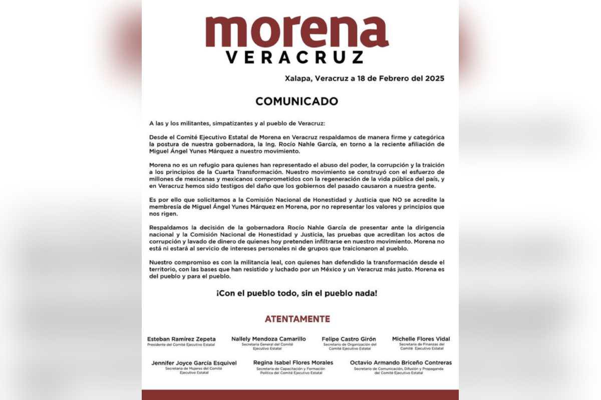 $!Comisión de Morena revisa afiliación de Yunes Márquez tras petición de Rocío Nahle