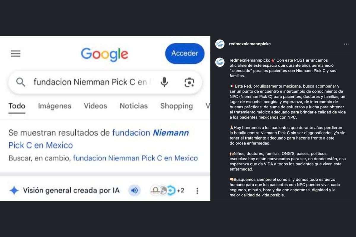 $!Captura de pantalla de la primera publicación en Instagram de la Red Mexicana Niemann Pick C.