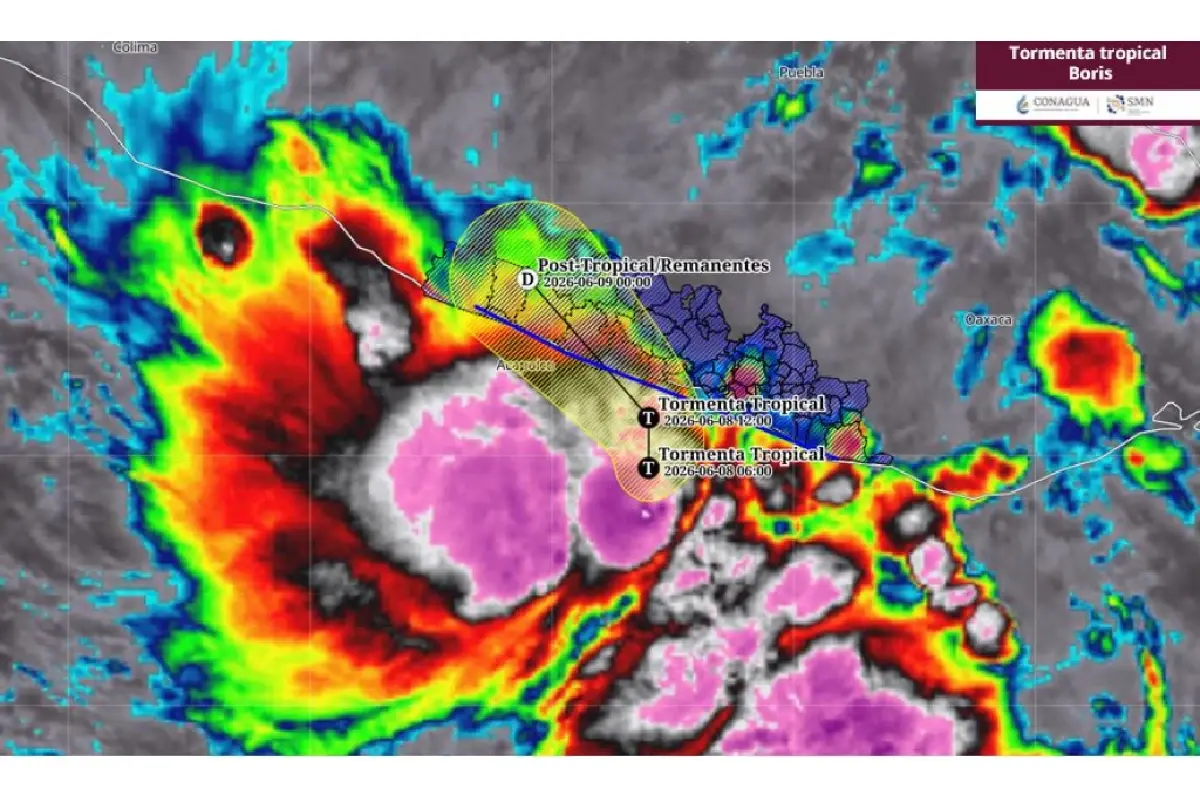 $!Tormenta tropical Boris se forma frente a Guerrero; provocará lluvias intensas y oleaje de hasta 5 metros