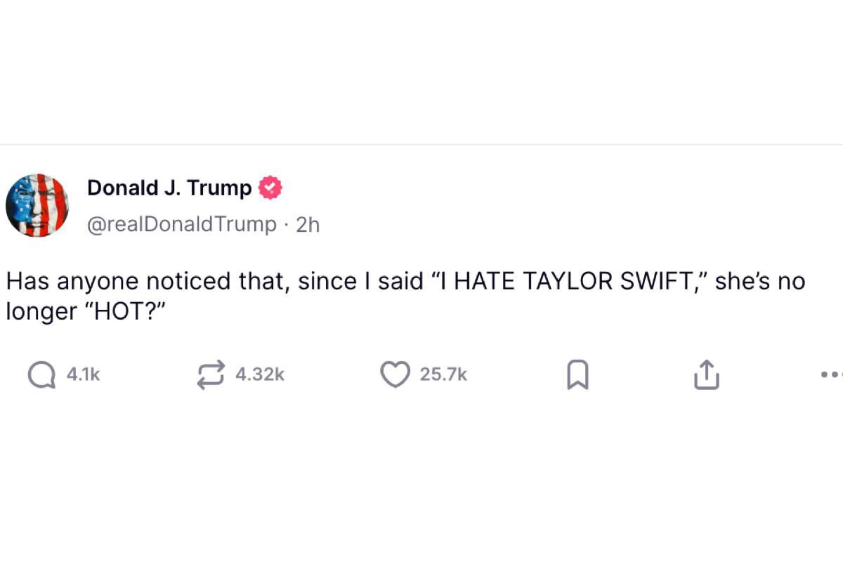 $!En la red Truth Social, el presidente Trump arremetió contra la cantante con comentarios de odio.
