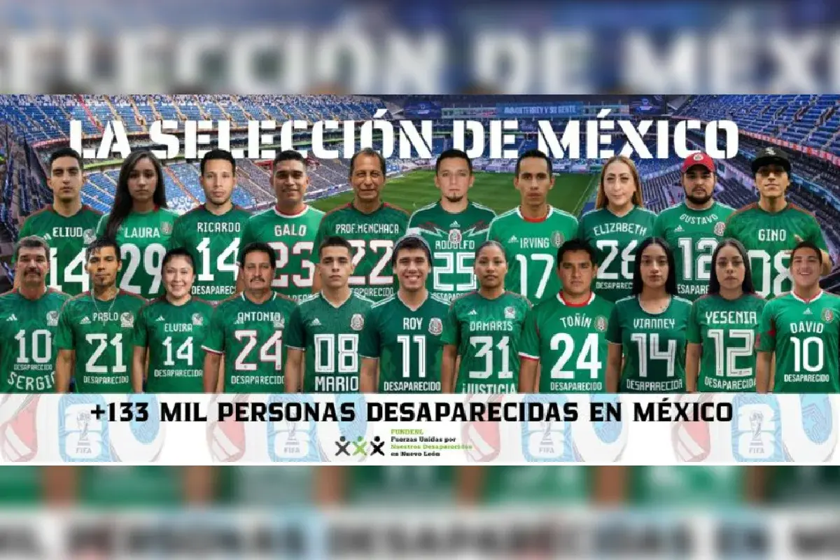 $!Las fotografías muestran a la persona desaparecida portando la playera de la Selección Mexicana, con su nombre y un número, que es el último día en que fueron vistas por sus seres queridos.