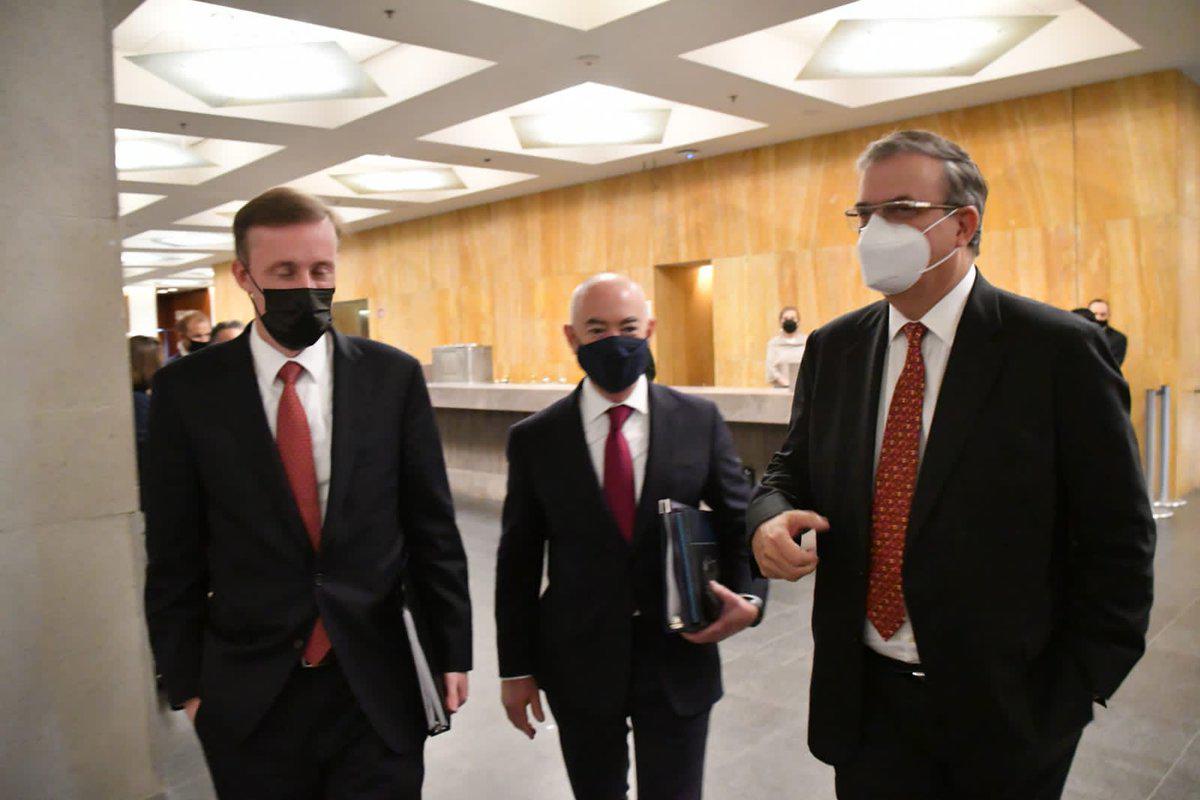 $!Jake Sullivan, consejero de Seguridad Nacional, Alejandro Mayorkas y Marcelo Ebrard Casaubón.