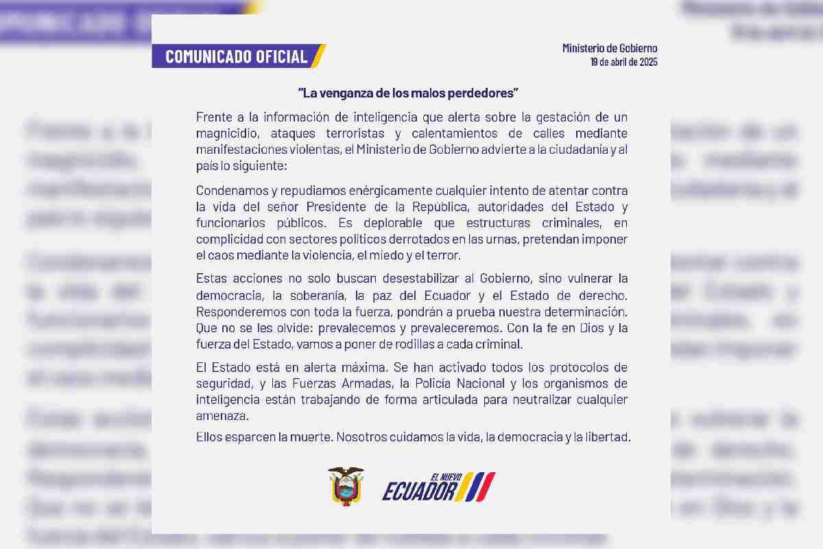 $!México rechaza señalamientos de actos delictivos en Ecuador para atentar contra el Presidente Daniel Noboa