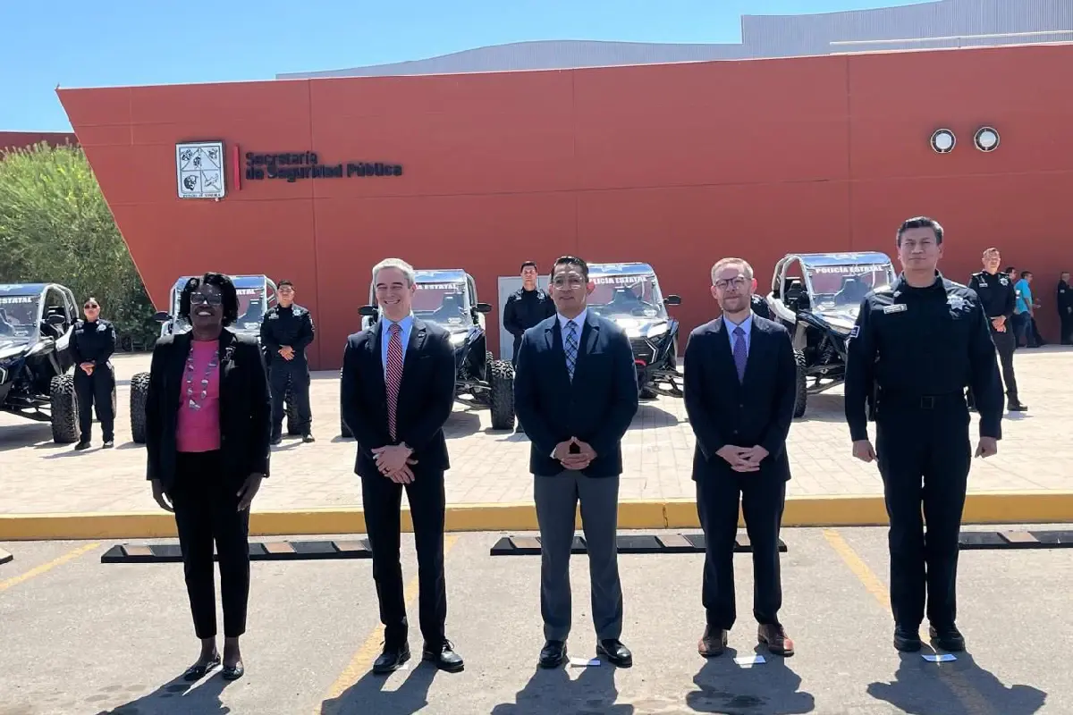 $!EU dona vehículos para la Policía Fronteriza de Sonora, la primera de su tipo en México