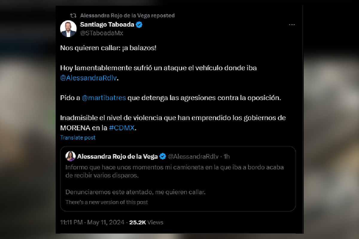 $!Santiago Taboada responsabilizó a los gobiernos de Morena por la violencia.