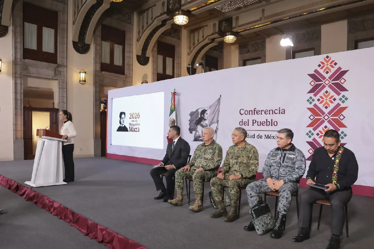 $!Sheinbaum Pardo destacó la labor del Gabinete de Seguridad durante su conferencia de prensa.