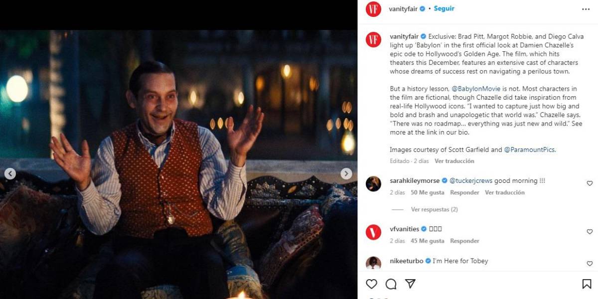 Brad Pitt y Tobey Maguire en primeras imágenes de la cinta ‘Babylon’