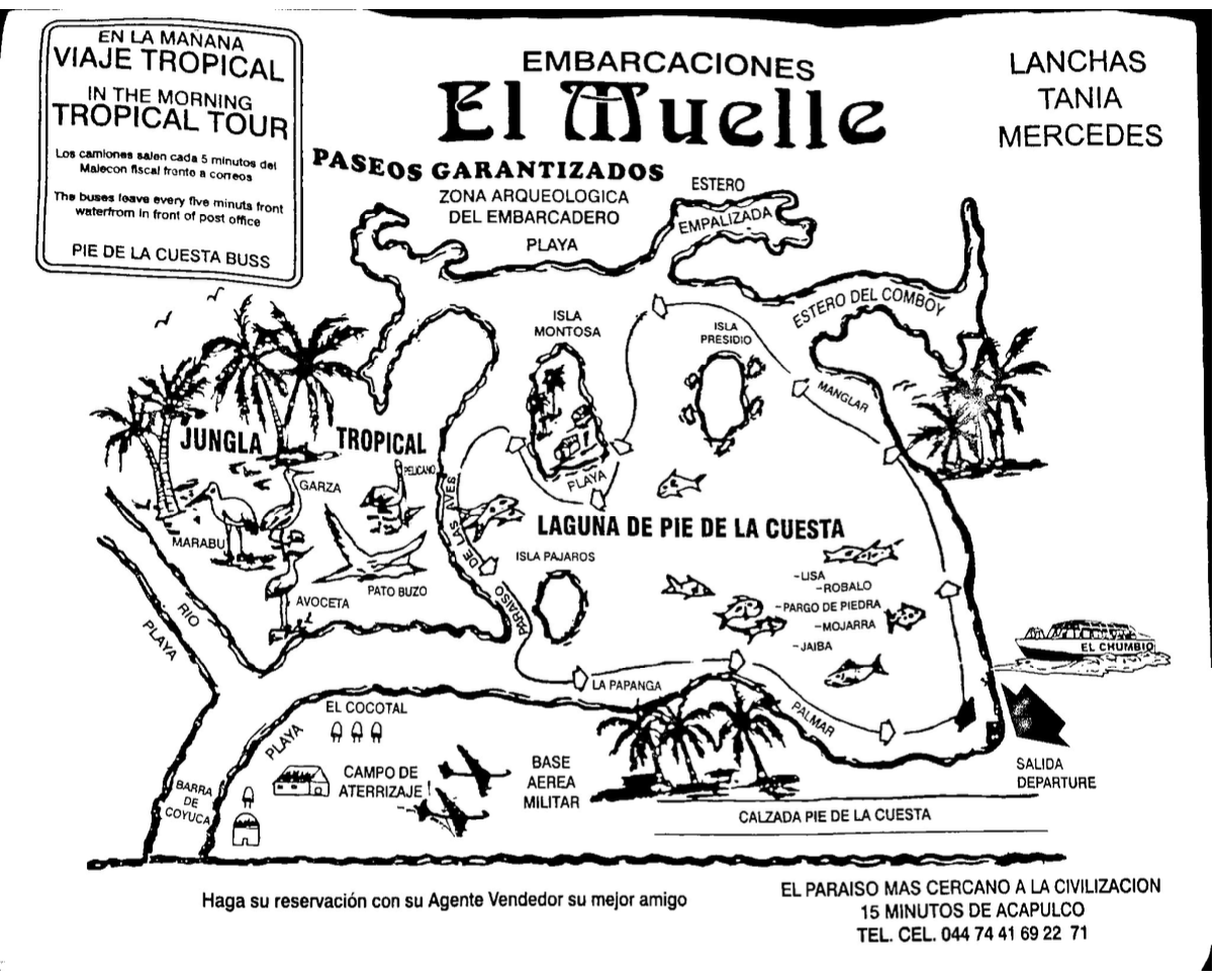 $!Folleto turístico de los paseos que se ofrecen en la laguna de Pie de la Cuesta.