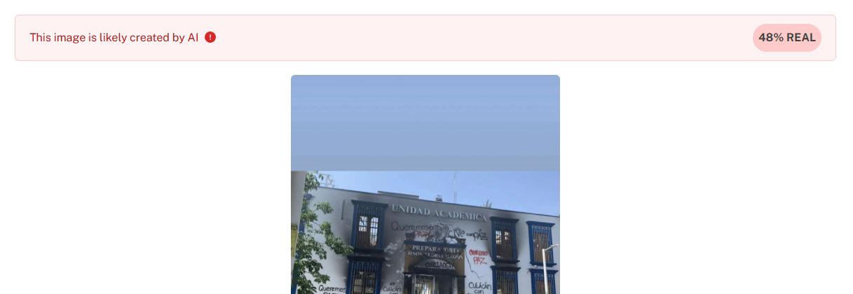 $!Circula imagen falsa sobre daños en la Preparatoria Hermanos Flores Magón tras protestas en la UAS