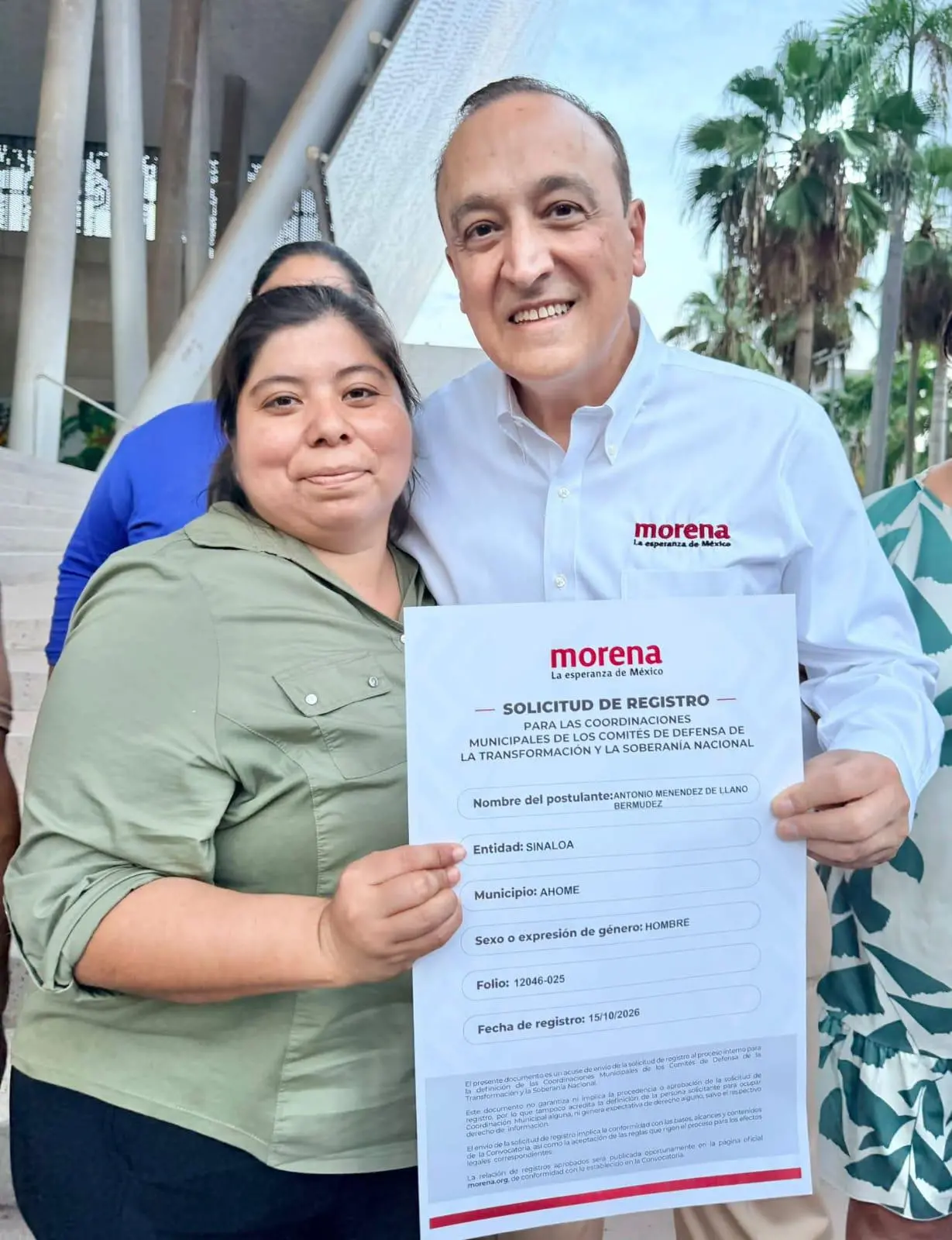 $!Formaliza Antonio Menéndez su registro para encabezar los Comités de la 4T en Ahome