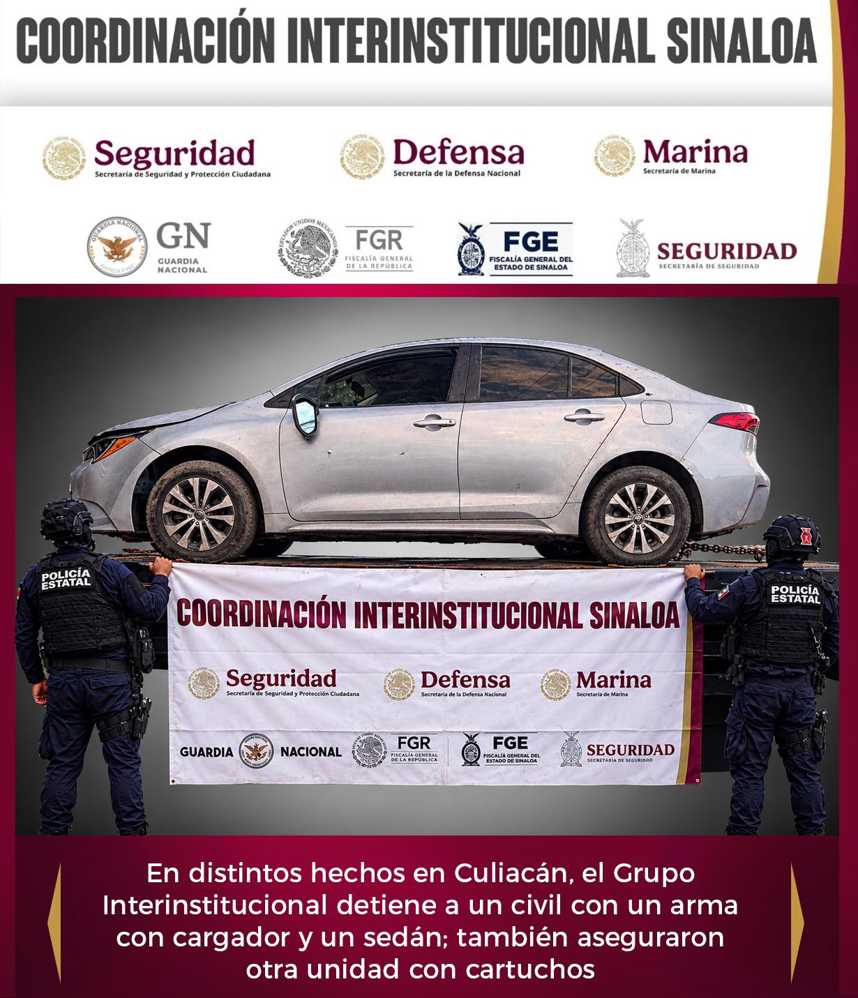 $!Detienen a un hombre armado y aseguran dos vehículos en Culiacán