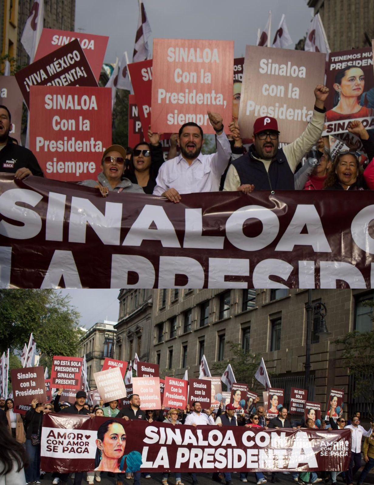 $!Alcalde de Culiacán marcha en CDMX en apoyo a Sheinbaum