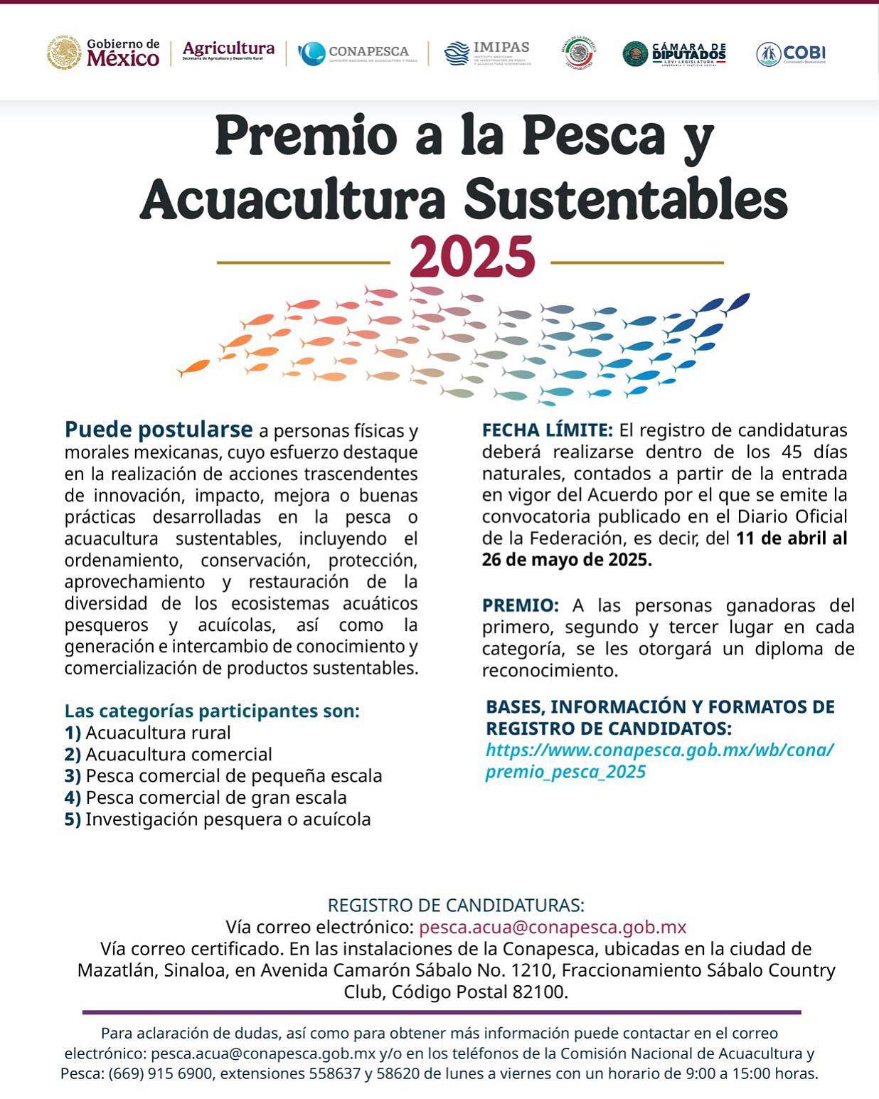 $!Conapesca premiará a la Pesca y Acuacultura Sustentable del país