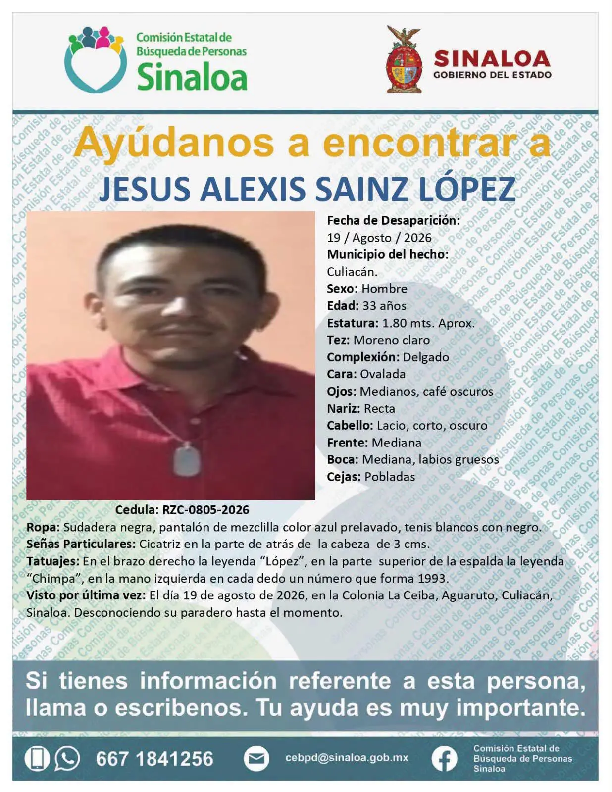 $!Hallan sin vida a Jesús Alexis en Las Cribas de Aguaruto, Culiacán; tenía ficha de búsqueda