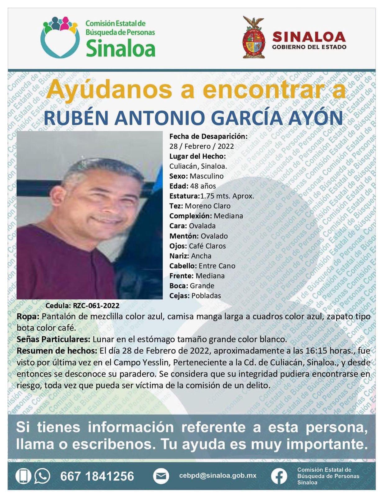 $!Amigos y familiares piden ayuda para localizar a Rubén Antonio; desapareció el 28 de febrero