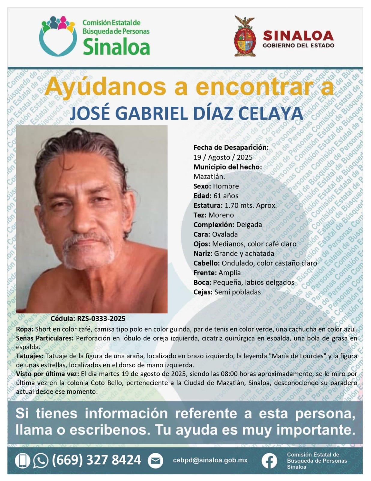 $!Buscan a José Gabriel, desaparecido en Mazatlán; necesita medicamentos