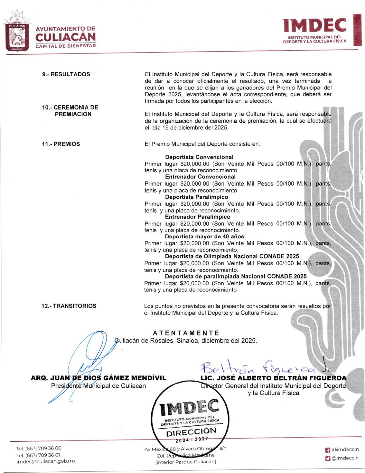 $!Con dos nuevas categorías, Culiacán lanza convocatoria para el Premio Municipal del Deporte 2025