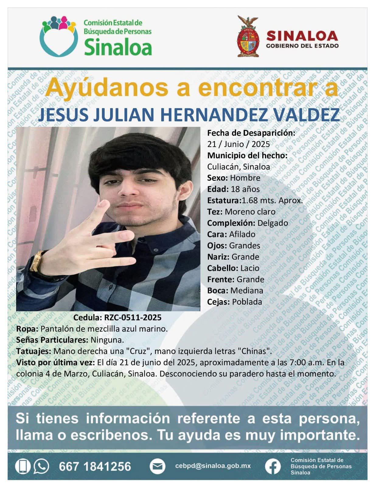 $!Era Jesús Julián, reportado desaparecido, el asesinado en Sector Tres Ríos, en Culiacán