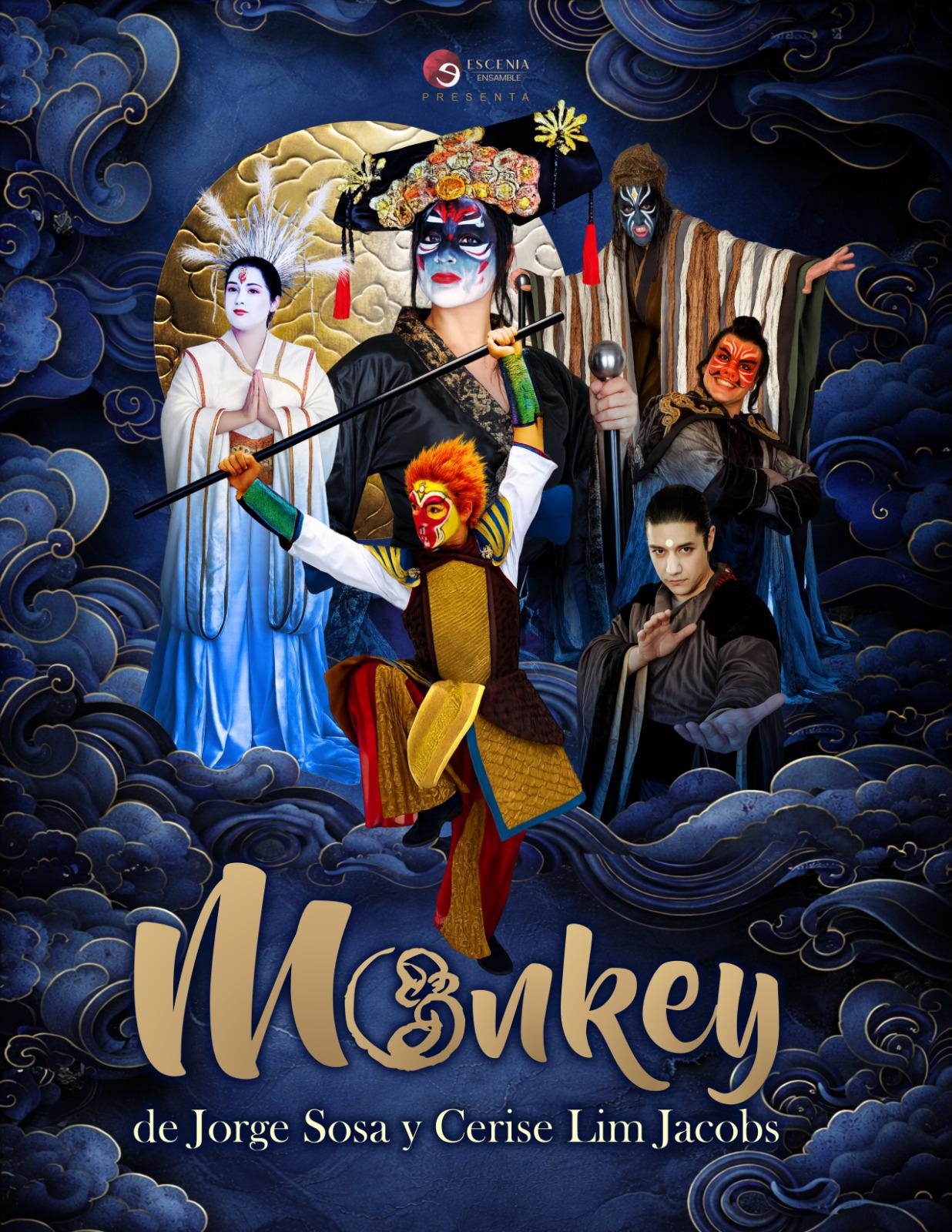 $!La puesta en escena de Monkey destaca por su riqueza visual con escenografía en movimiento con plataforma giratoria, proyecciones, luces robóticas, maquillaje inspirado en la ópera de Pekín y vestuarios coloridos.