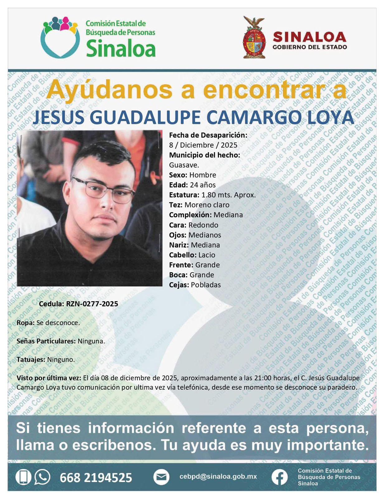 $!Activan ficha de búsqueda por desaparición de joven activista en Guasave