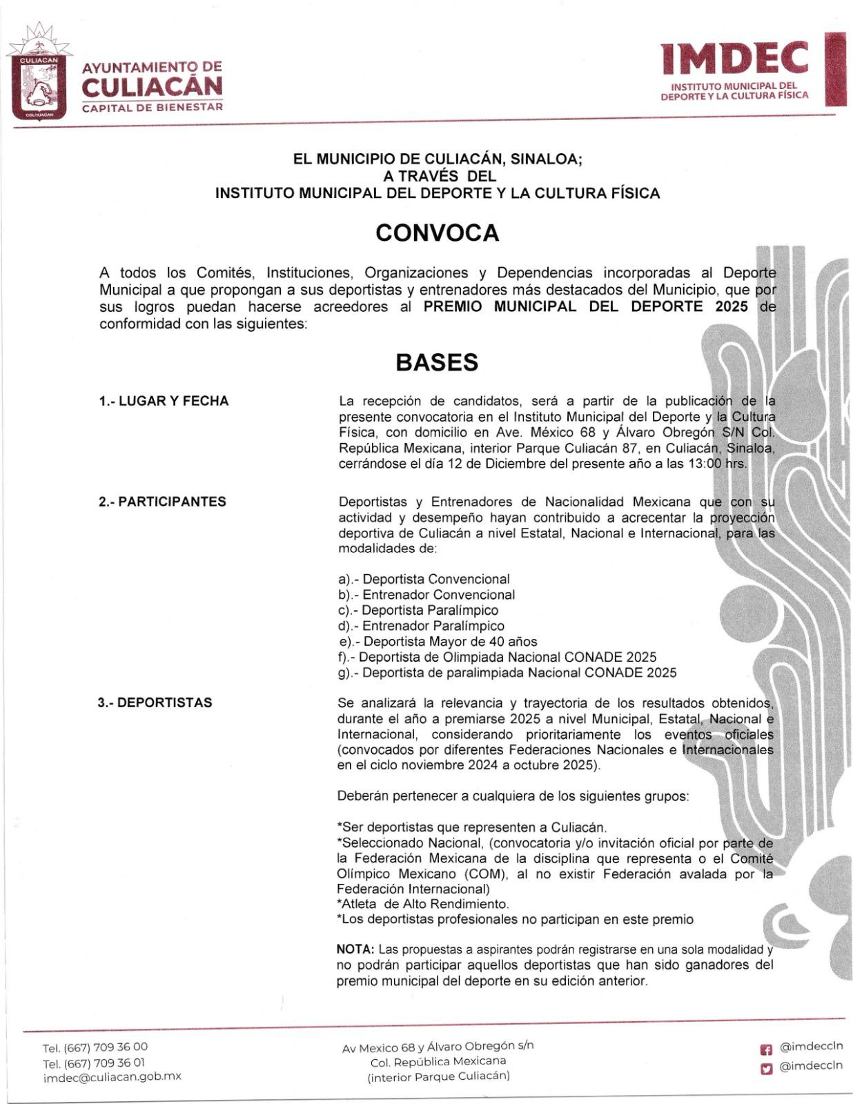 $!Con dos nuevas categorías, Culiacán lanza convocatoria para el Premio Municipal del Deporte 2025