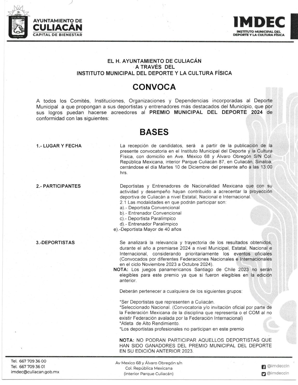$!Lanzan convocatoria del Premio Municipal del Deporte 2024 en Culiacán