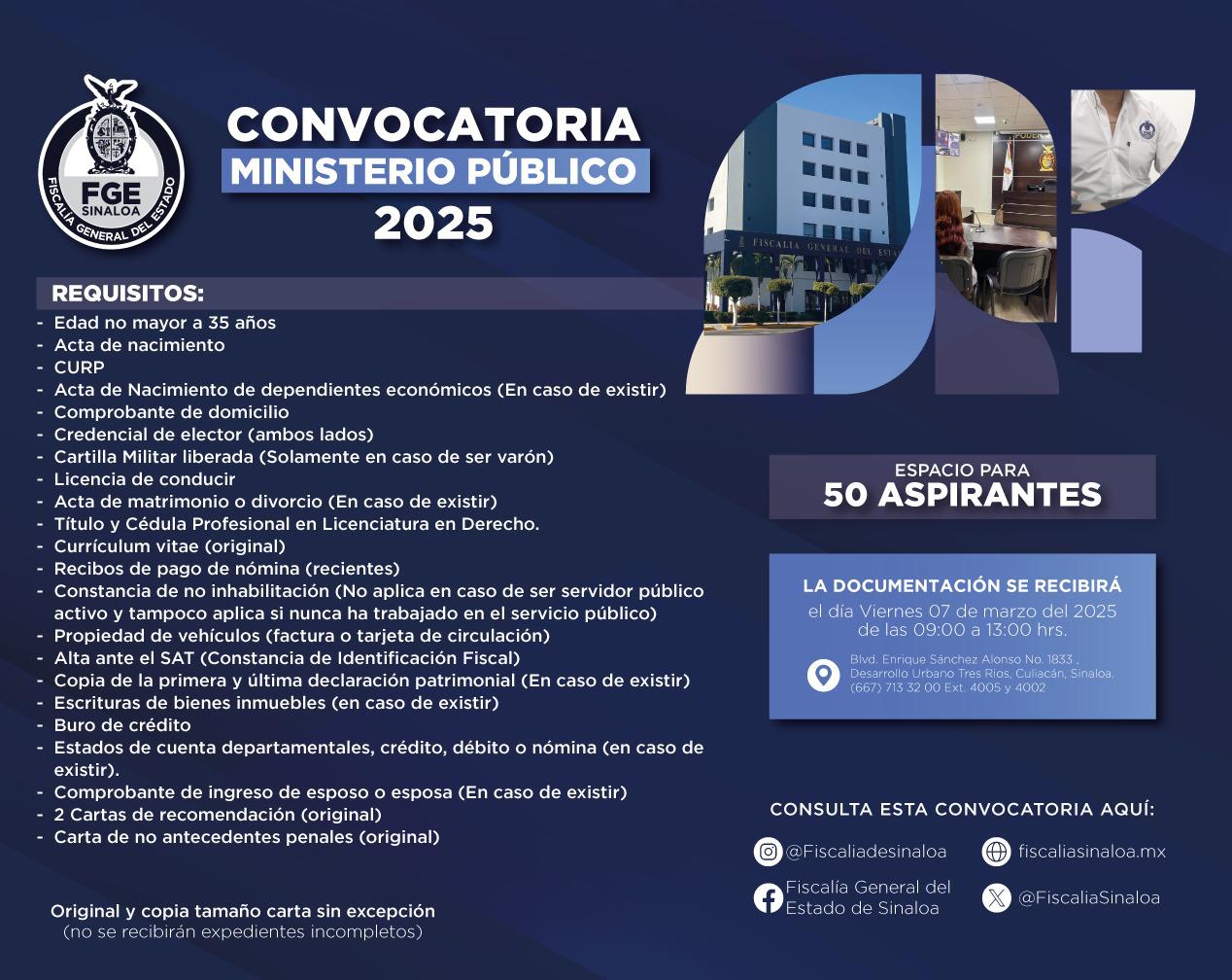 $!Fiscalía de Sinaloa abre convocatoria para peritos, agentes del MP y policías de investigación
