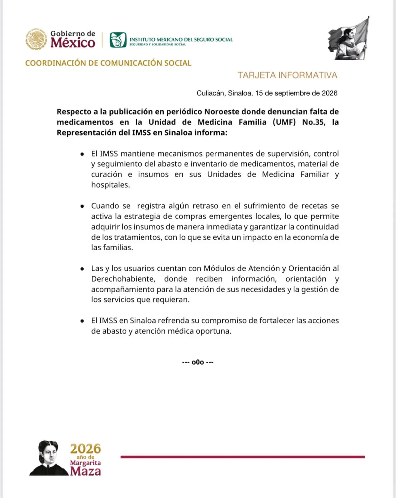 $!Tras denuncia de desabasto en Culiacán, IMSS asegura que recurren a compras locales de medicamento