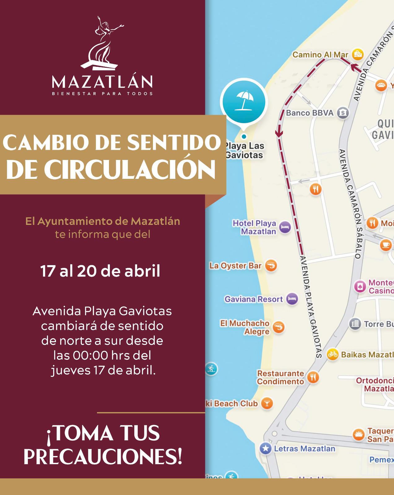 $!Inicia este jueves el par vial en la Zona Dorada; cambian señalética en la Camarón Sábalo y Gaviotas