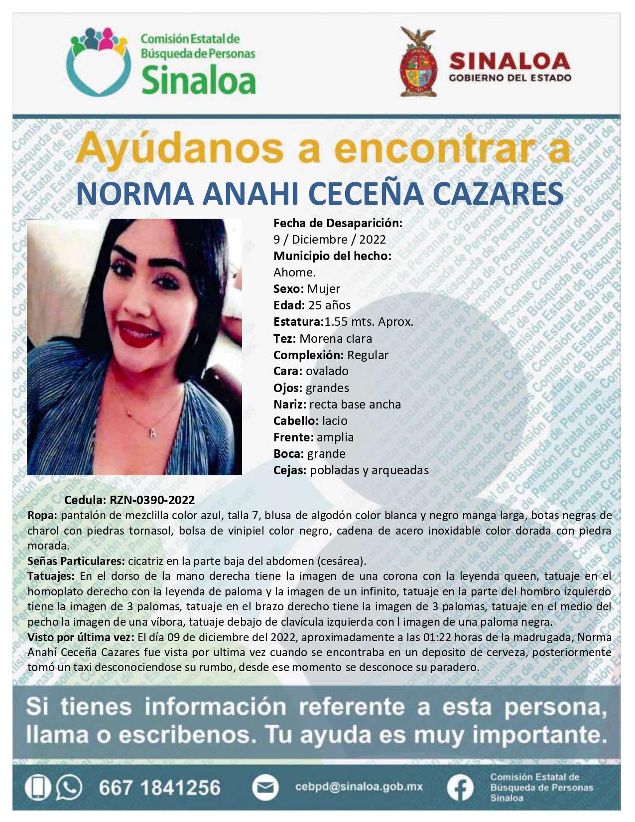 $!Localizan sin vida a Norma Anahí, joven desaparecida en Los Mochis