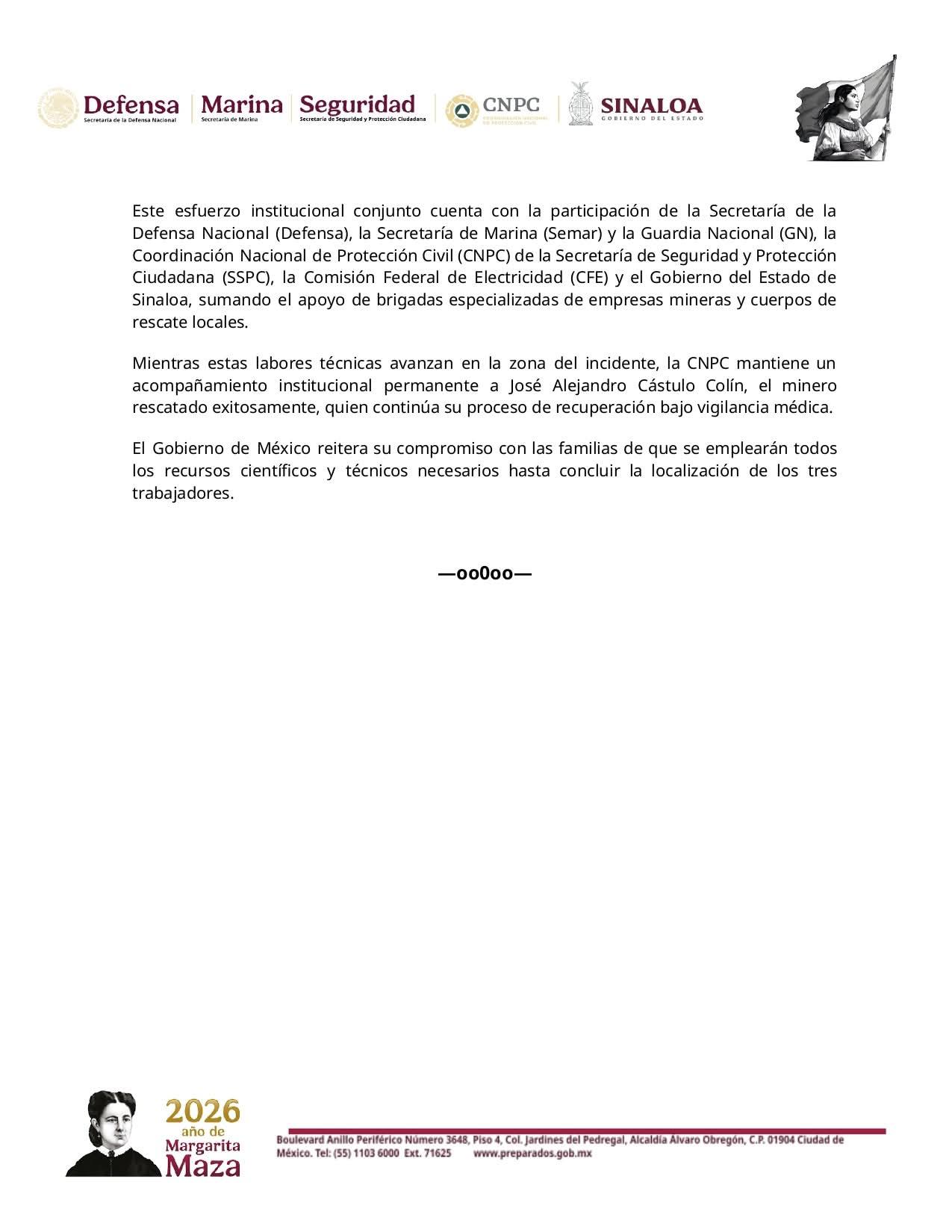 $!Reconfiguran plan de rescate en mina de Rosario tras 160 horas de operativo