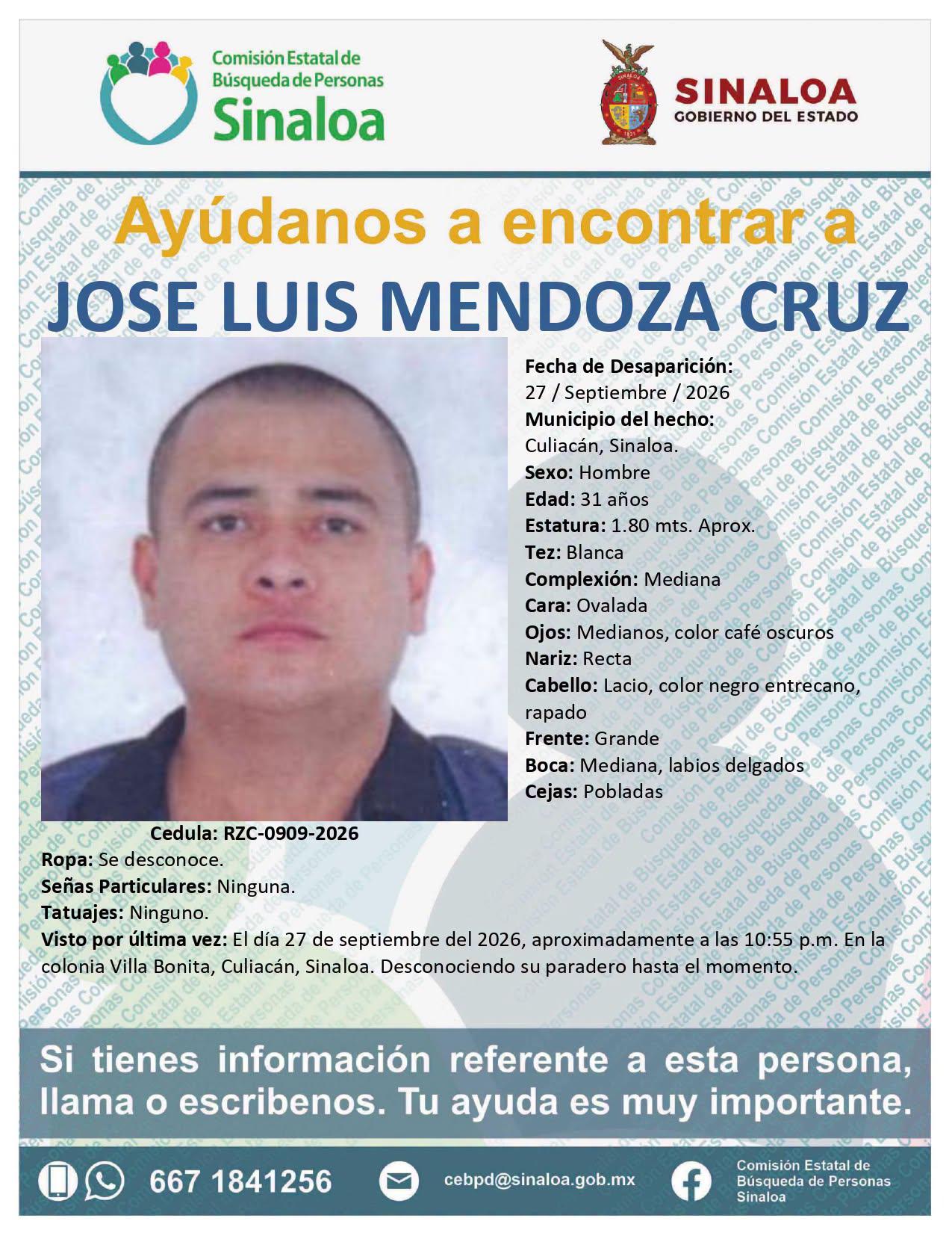 $!Buscan a José Luis tras ser privado de la libertad en la colonia Villa Bonita, Culiacán