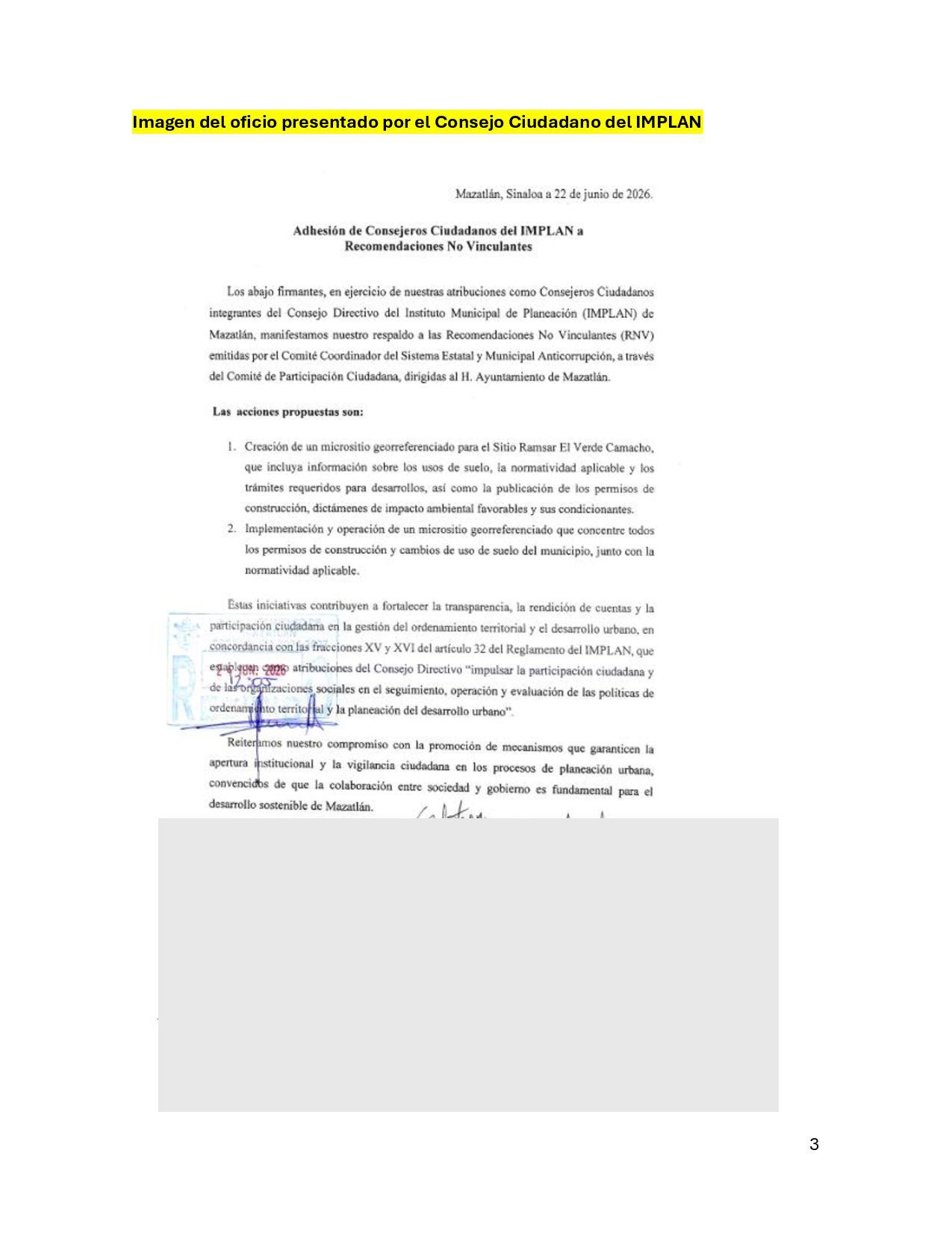 $!Llaman a Alcaldesa de Mazatlán a aceptar recomendaciones de transparencia en gestión territorial